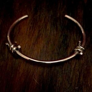 Sterling silver barb wire cuff bracket